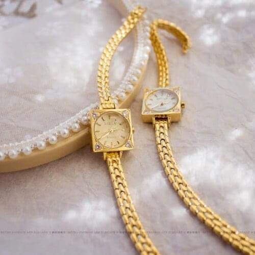 Copper 24k gold Bracelet quartz women watch 2021 new bracelet small dial Japanese Waterproof lady watch exquisite