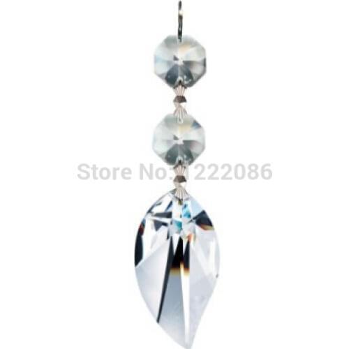10Pcs Diamond Hanging Crystal Garland Wedding Strand with Leaf Pendant Free Shipping