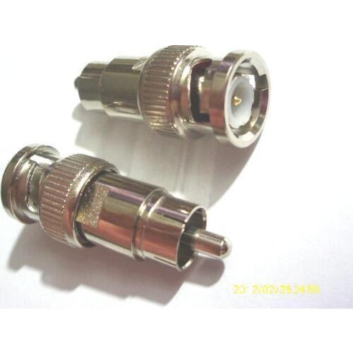 1000pcs BNC-RCA adapter BNC Plug male to RCA Jack male straight New