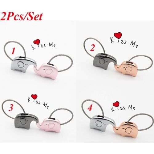 2Pcs/Set Couple Elephant Shape Key Chain KeyChain Toys Idea Gifts for Kids Friends Families