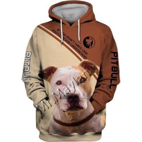 2021 Fashion Animal Pit Bull 3D Printed Hoodie Men Women Casual Pet Dog Designs Hooded Oversized Hooded Coat Drop Shipping WQ-79