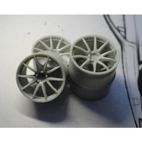 4 Pieces 1:24 Scale Civil Car Model Wheels RAYS VOLK G25 18 Inch Tire Wheel Hubs Spare Parts