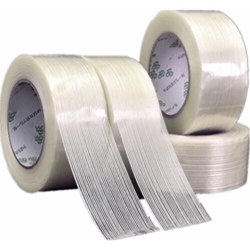 1pc 50M fiber tape strong glass fiber tape high temperature resistant non-marking single side stripe tape 5MM/10MM/15MM