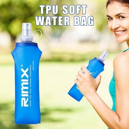 500ML ​Soft Collapsible Water Bottles TPU Folding Flask Sport Folding Bag Flask for Outdoor Camping Running Climbing Cycling