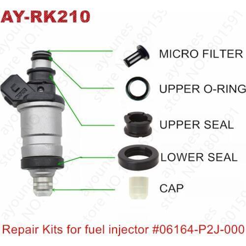 Free Shipping 4sets For Honda fuel injector repair kits For Parts# 06164-P2J-000 06164-P2A-000 For AY-RK210