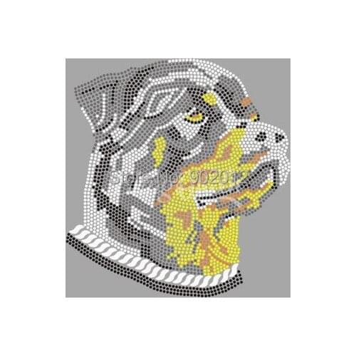 BlingQueen 25PCS/LOT Korean Rhinestone Transfers Rottweiler Design 25PCS/LOT