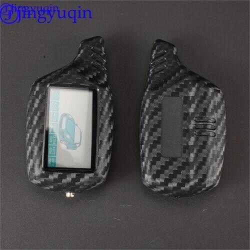 Jingyuqin Key Cover B9/B6 Carbon Case for Starline B91/B61/A91/A61 KGB FX-5 Jaguar ez-one LCD Keychain Remote 2 Way Alarm