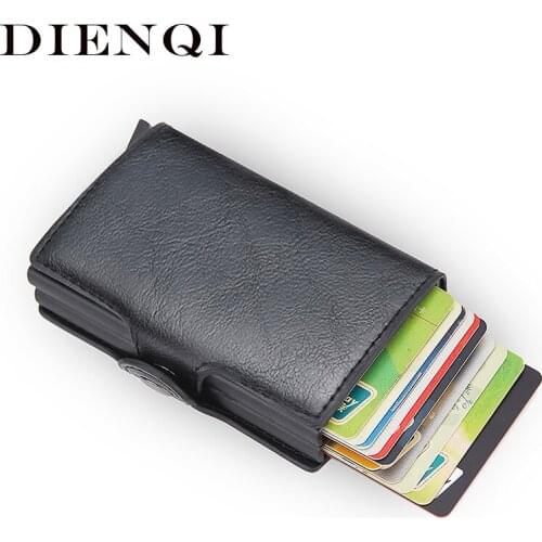 DIENQI Rfid id Bank Card Holder Travel Wallet Case Business Credit Card Holder Aluminium Cardholder Metal Purse creditcardhouder