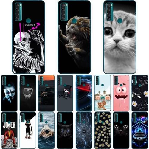 For TCL 20 SE Case Wolf Silicon TPU Fundas for TCL 20S Cat Animal Shell Bag Housing Phone Cases