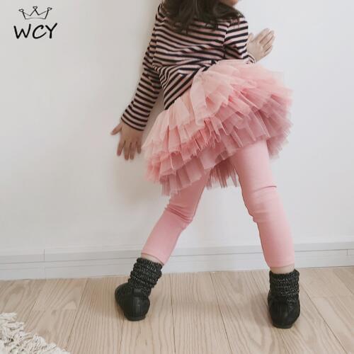 Baby Kid Pant Skirt Girl Culotte Pants Legging Trousers Cute Pink Tutu Layer Skinny Princess Party Skirt Legging Girl Clothes