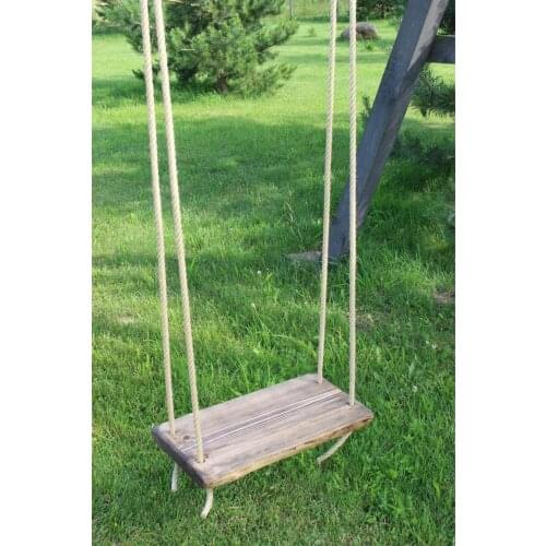 For adult Or Kids Jute Drawstring Solid Wood Swing pleasant one good fun to spend time with your children