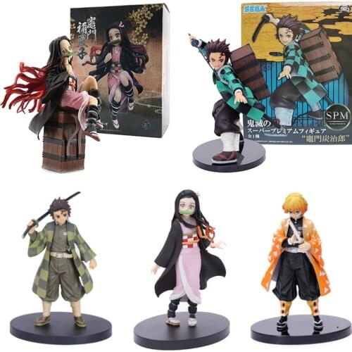 Agatsuma Zenitsu Kamado Nezuko Tanjirou Demon Slayer Kimetsu no Yaiba Anime PVC Action Figures toys Anime figure Toys