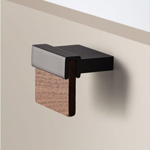 HJY Cabinet Natural Wood Handles Kitchen Cupboard Door Handle Drawer Pulls Wardrobe Closet Dresser Knobs Aluminual Hardware A185