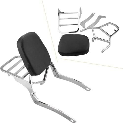 Chrome Motorcycle Rear Passenger Sissy Bar Backrest w/ Cushion Pad For Yamaha Virago XV125 XV250 1989-2011 Steel