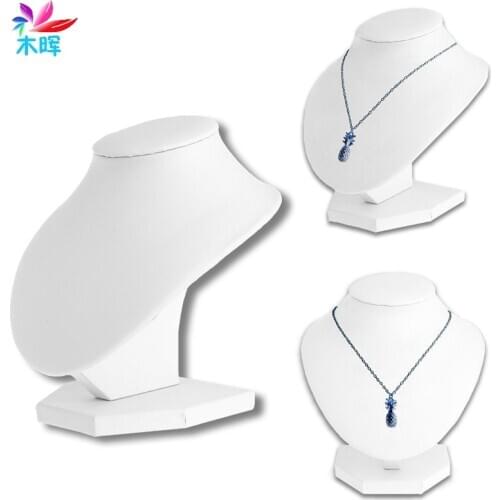 Faux Leather Mannequin Necklace Chain Jewelry Bust Neck Display Stand Holder 15*15 New