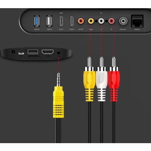RCA Cable Male to 3 RCA 3.5mm Jack Adapter Audio Aux Video AV Cable Cord for DVD Player Recorder HiFi VCR TV Stereo 1.5M