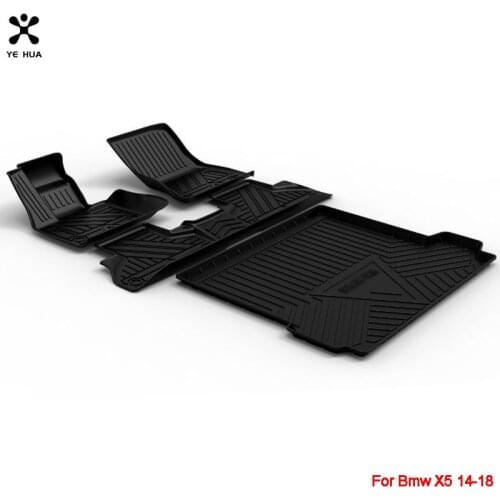 Specialized For BMW F15 F85 X5 13-18 TPE Floor Mats Custom Car Accessories Black Waterproof Durable Foot Pad Protection Carpet