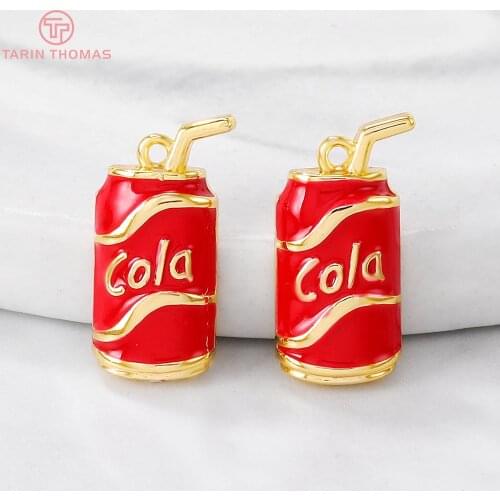 4PCS 8x15MM Hole 1MM 24K Gold Color Brass Dripping Oil Cans Charm Pendants for DIY Jewelry Making Findings Accessories