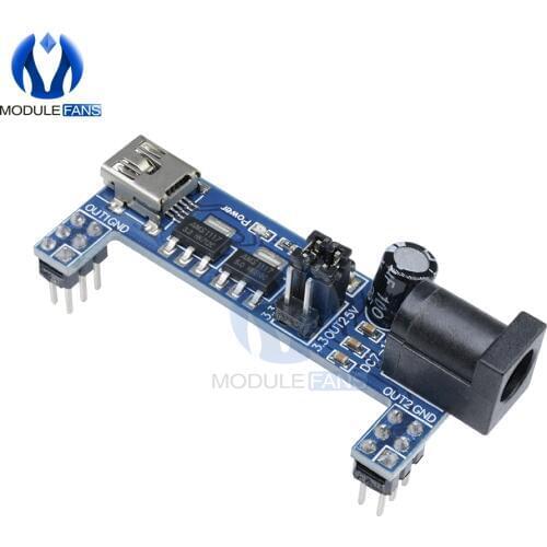 5PCS MB102 Breadboard Power Supply Module For Arduino Solderless Mini USB Fluctuation Two Road Independent Control Compatible