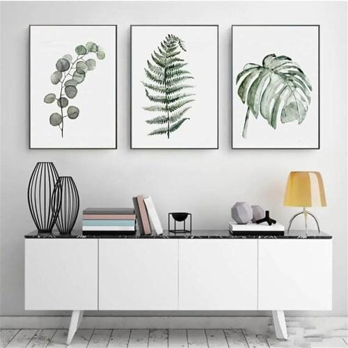 Abstract Leaf Plant Wall Art Poster And Print Watercolour Canvas Painting Monstera Art Print Modern Pictures Living Room Decor