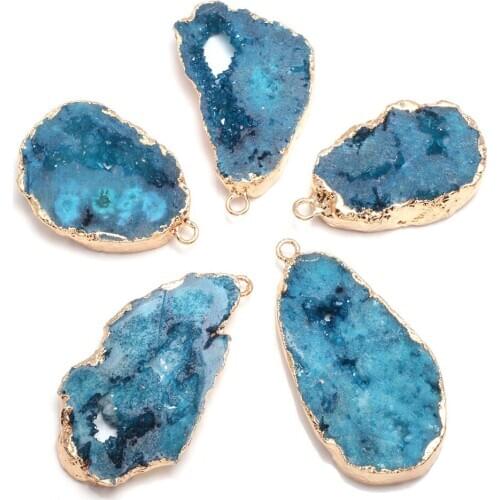 Natural Semi Precious Stone Pendant Irregular Agates For Jewelry Making DIY Necklace Bracelets Package Sale 40-45mm -30-35mm