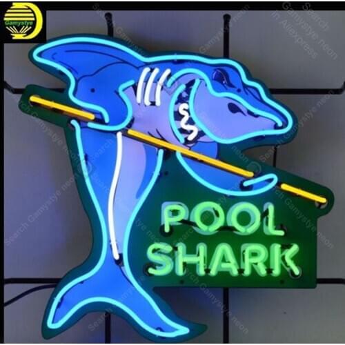 Neon Sign for Pool Shark Sign Decorate room wall Handcrafted Neon lights Sign glass Tube Iconic Advertise Custom paint board