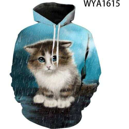 2021 Spring And Autumn New Fashion Mens And Womens Fshion Hoodies 3d Printing Cute Cat Casual Sweatshirt Pullover Coat