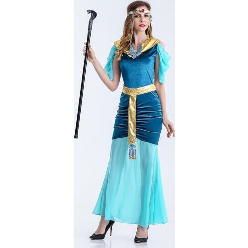 Slim Fit Egypt Cleopatra sexy Dress Ladies Women Costume Arab India Queen Princess Cosplay girls halloween party outfit