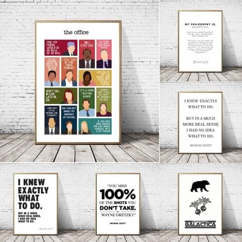 The Office Tv Series Print Poster Room Decor , Michael Scott And Dwight Schrute The Office Quotes Wall Art Canvas Painting