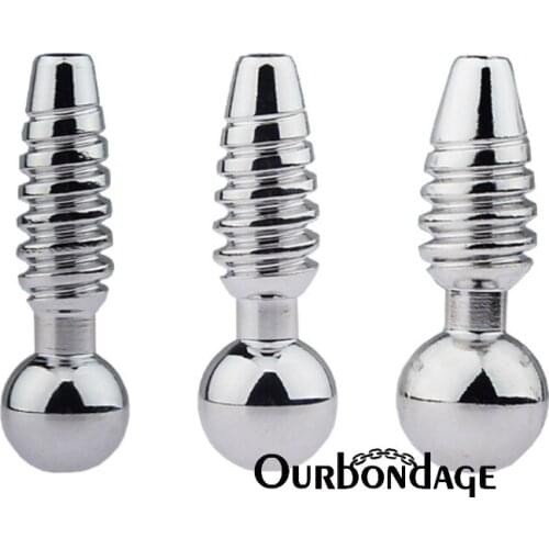 Ourbondage 3 Size Stainless Steel Heliciform Penis Plug Urethral Sounds Stretching Chastity Dilators Catheters Sex Toy For Men