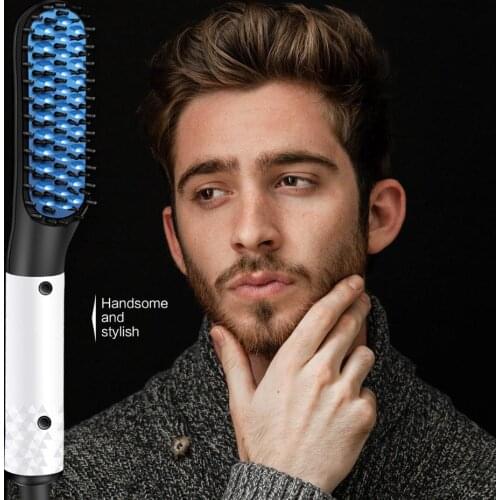 Professional Quick Hair Styler for Men Curling Iron Beard Straightener Styler Comb Hair Straightening Brush Quick Straightener