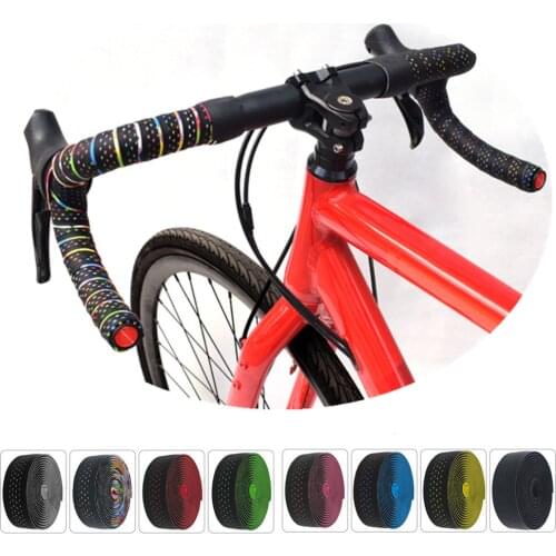 Soft MTB Road Bike Bicycle Handlebar Tape Cork EVA PU Bar Tape Professional Cycling Damping Anti-Vibration Wrap With 2 Bar Plug