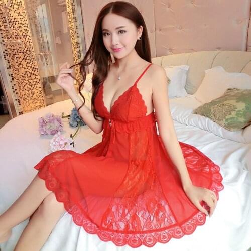 Sex Love Night Dress Lady Sheer Nightdress Lace See Through Nightgown Porn Negligee Teddy Sleepwear Lingerie Seduction Nightwear