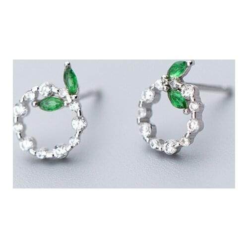 MloveAcc New Hot 925 Sterling Silver Leaf Bud Stud Earrings for Women Delicate Individuality Earrings Fine Jewelry