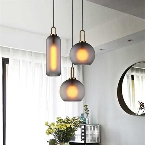 Nordic Simple Modern Glass Ball Chandelier Shop Clean Bar Restaurant Chandeliers Designer Bedroom Bedside Hanging Lights