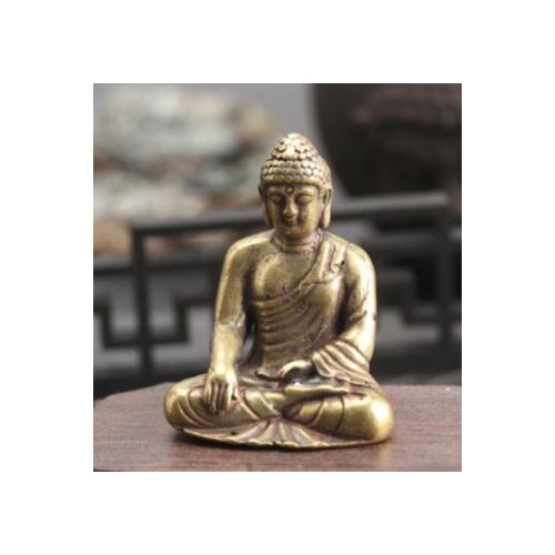 Old China antique Pure copper solid Amitabha Buddha statue