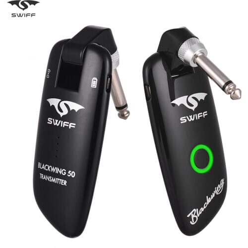 SWIFF WS-50 UHF Digital Guitar Wireless System (Transmitter + Receiver) 50M Transmission Range Built-in Rechargeable Battery