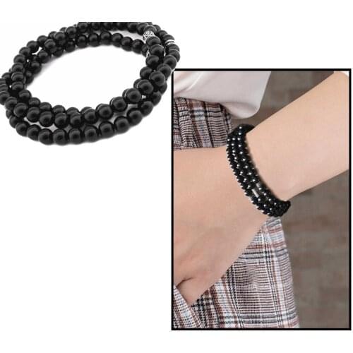 Tesbihane Both Bracelet-Both Necklace-Both Rosary 99lu Black Onyx Natural Stone Jewelry