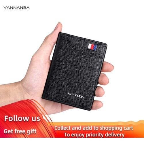 Ultra-Thin Card Holder Leather Slim Wallet For Men Purse Cowskin Minimalist Wallet Credit Card Pocket Money Clip 2021