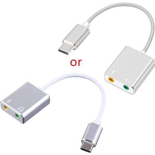 USB C External Sound Card 7.1 CH Card Adapter Type C External Stereo Sound Card with Jack 3.5mm for Laptop PC Dropship