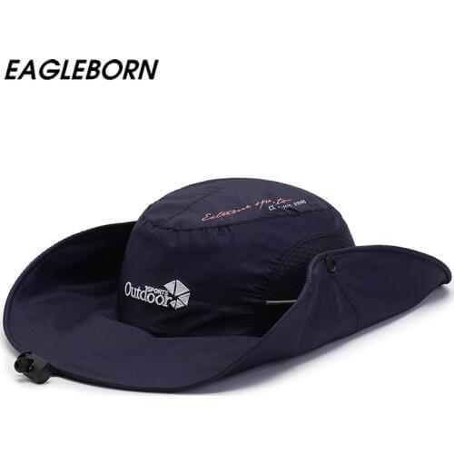 Waterproof UPF 50+ Sun Hat Bucket Summer Men Women Fishing Boonie Hat Sun UV Protection Long Large Wide Brim Bob Hiking Outdoor