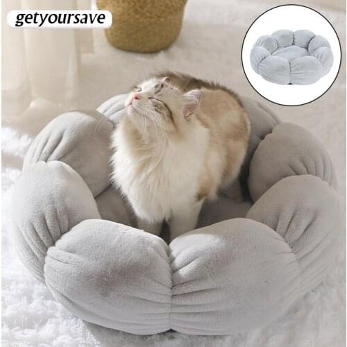 All Seasons Dog Bed Round Flower Cats Nest Winter Warm Cat Beds Soft Plush Small Dog Cushion Puppy Kennel Mat Pets Supplies