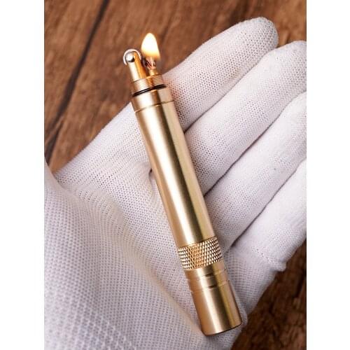 Lighter Handmade Creative Mini Kerosene Lighter Fine Copper Portable Outdoor Waterproof Lighter