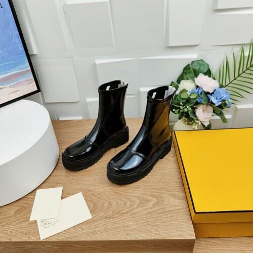 2021 Newest Winter Shoes Woman Martin Boots Genuine Leather Ankle Boots Woman Short Boots Round-Toes Square Heels Boots Woman