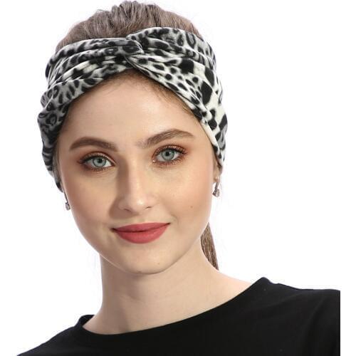 Women Leopard Print Headband Summer Fashion Hair Accessories Dot Vintage Hairband For Girls Female Knotted Elastic Hair Bands
