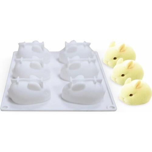 1PC Easter Day Rabbit Bunny Silicone Mold Mousse Dessert Mold Cake Decorating Tools Jelly Baking Candy Chocolate Ice Cream Mould