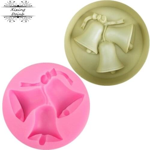 1Pcs Christmas bell shaped soft candy silicone mold cake decoration tool Chocolate Mold kitchen pastry mold
