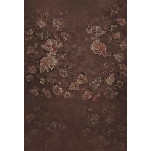10ft x20ft Floral Backdrop Hand Painted Girl Portrait Photography Backgrounds Brown Flower Seamless Muslin Photostudio