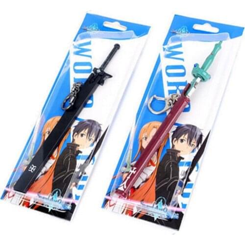 10pcs/lot Sword Art Online Weapon Keychain Kirito Asuna Sword Model Doll Keyring Elucidator Dark Repulsor Blade SAO Toys 18CM