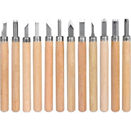 12Pcs/Set Premium Wood Carving Tools For Basic Wood Cut DIY Tools and Detailed Woodworking Hand Tools For Kids and Beginners